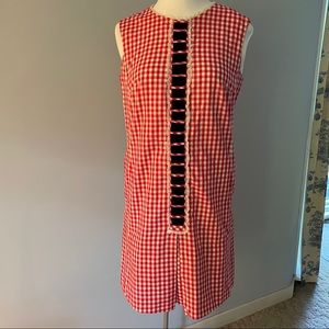 Red & White Gingham Sleeveless Dress